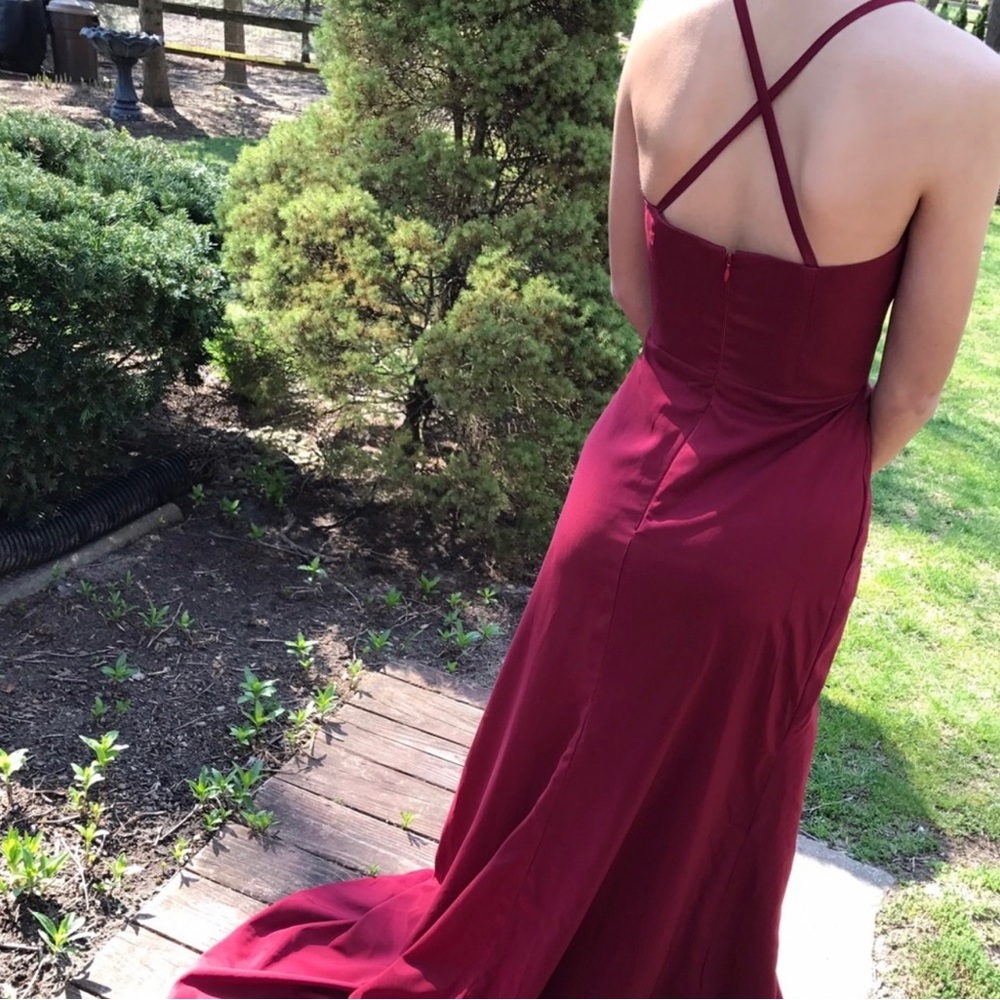 Burgendy long dress